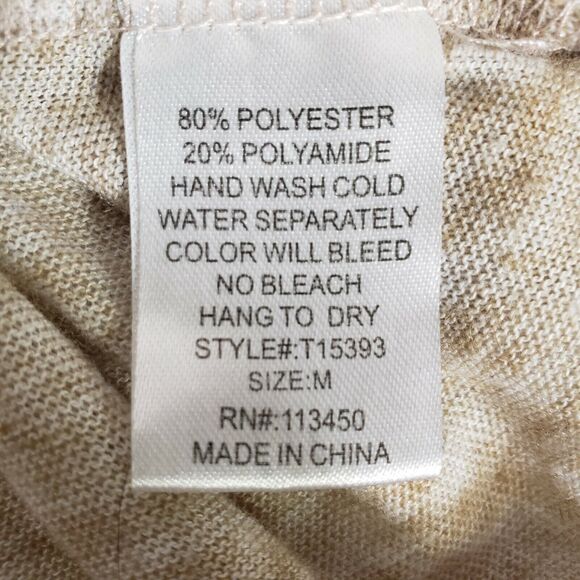 Lulumari Women's Medium Top Brown Embroidered Applique Shirt Sweater Boho V Neck - Picture 9 of 9